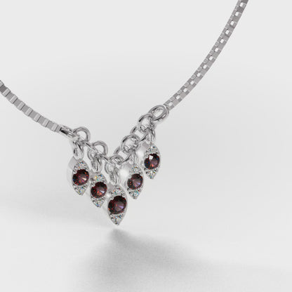 The Fringe - Ruby Diamond Graduated Charm Necklace