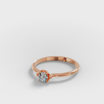 The Tulip - 6 Prong Floral Diamond Solitaire