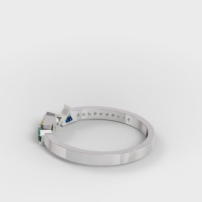 Four-Stone Trillion Cascade Ring