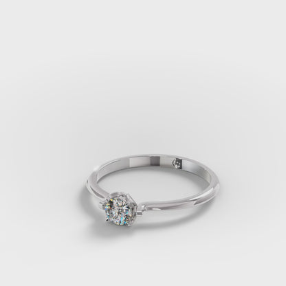 The Tulip - 6 Prong Floral Diamond Solitaire