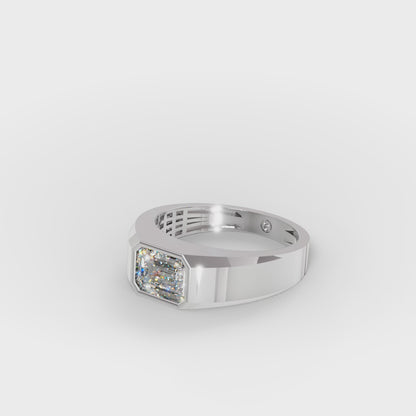 The Executive Two-Tone Gold Men's East-West Emerald Cut Diamond Ring