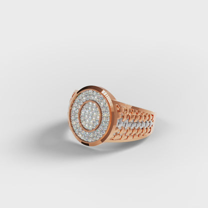 The Woven Dome - Tri-Color Gold Diamond Cluster Ring