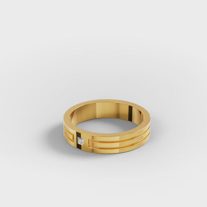 The Groove - Men's Princess Cut Diamond Wedding Band