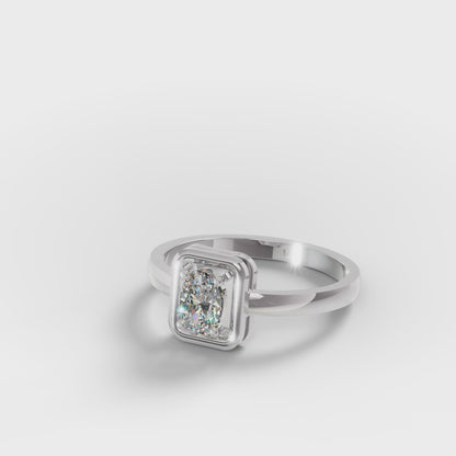 The Swirl - Oval Diamond Open Frame Solitaire Ring