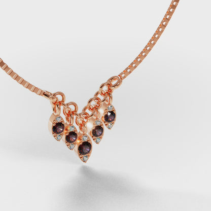 The Fringe - Ruby Diamond Graduated Charm Necklace