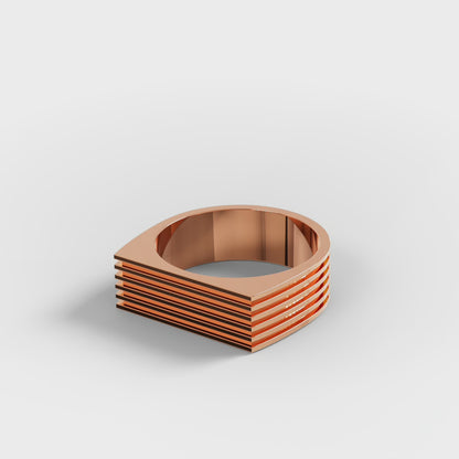 The Architect - Men's Grooved Stripe Band Ring by Gehnok