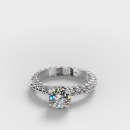 The Rope Solitaire - Twisted Braid Diamond Ring by Gehnok