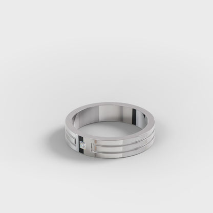 The Groove - Men's Princess Cut Diamond Wedding Band