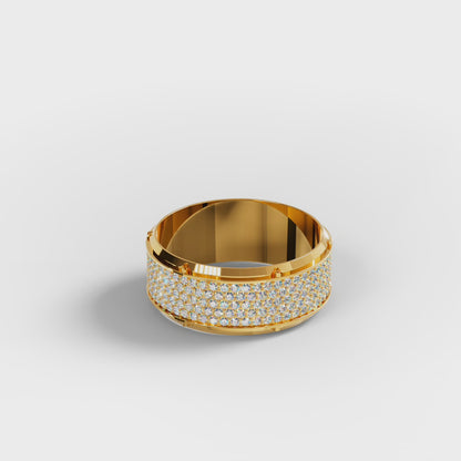 The Emperor - Men's Full Pavé Diamond Wide Statement Ring by Gehnok
