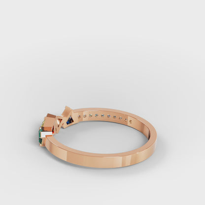 Four-Stone Trillion Cascade Ring