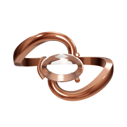 The Swirl - Oval Diamond Bypass Loop Ring by Gehnok